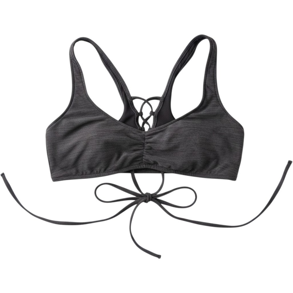 Mossimo Womens Earthy Brown Lace Up Back Bikini Top Size M Marled Swim Bralette
